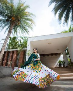 Export Quality Heavy Designer Festive Wear Cotton <b>White</b> Color Real Digital Work Lehenga Choli with Low Rate India - Product Image 3