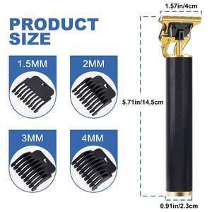 Cortadora de Pelo Eléctrica Inalámbrica USB Pro Li Recargable, Kit de Aseo con Corte a Cero para Calvos y Barbas, para Barbería - Product Image 1