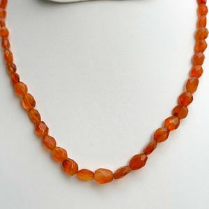 Meilleure vente belle cornaline naturelle à facettes ovale perles de pierres précieuses collier 925 fermoir en argent perles en vrac pour la fabrication de bijoux - Product Image 3