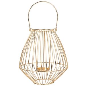 Linterna de metal con acabado de cobre que ofrece un elegante acento decorativo perfecto para interiores y eventos de lujo en el hogar - Product Image 6