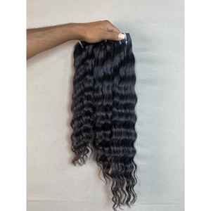 Raw Indian Deep Wave <b>Hair</b> Bundles Natural Black/Brown 100g 8-36 Inches Loose Deep Wave <b>Kinky</b> <b>Straight</b> Super Double Drawn <b>Hair</b> - Product Image 1