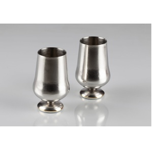 Vaso de cóctel de aluminio y cobre con acabado plateado TQC, diseño moderno, 300 ml, hecho a mano, de lujo, para uso en restaurantes, bares y hoteles. - Product Image 1