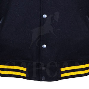 Chaqueta de Béisbol Personalizada para Hombre, Estilo Urbano, con Letras, para Deportes de Invierno, Cuello Alto, Mangas de Cuero, Lana/Poliéster - Product Image 4
