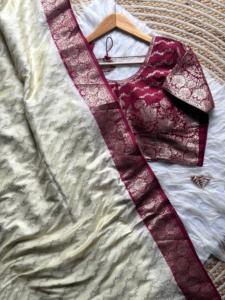 Dernier Designer Pure Viscose Dola Soie Tissage Bordure Saree Par FabZone - Product Image 5