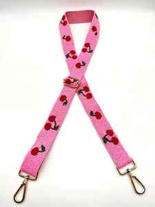 Cerise perlée sac à main sangle réglable perlé sac sangle cerise sac à main accessoire idée cadeau à la main sac sangle - Product Image 4