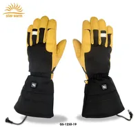 Gants chauffants en cuir rechargeables de haute qualité 7,4 V pour le travail hivernal, le ski et le cyclisme