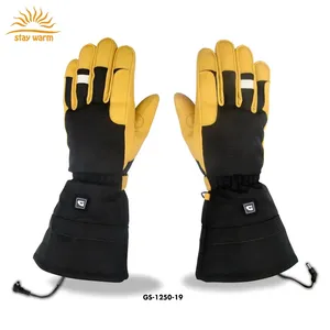 custom high-quality 7.4v rechargeable <b>battery</b> heated leather gloves for winter working skiing cycling - Product Image 3