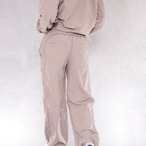 Unisex Casual Hooded Streetwear Tracksuit Set Solid Color Full Length <b>Zip</b>-<b>Up</b> <b>Jacket</b> Side Pockets Lightweight 100% Nylon Summer - Product Image 2