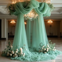 Voilages de plafond vert menthe, rideaux en mousseline douce pour scène de mariage et décoration de fond d'événement