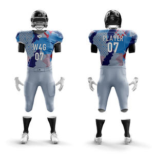 Nouveau style W4G Maillots et shorts de football américain personnalisés de haute qualité 100% polyester respirant avec logo frontal en maille - Product Image 6