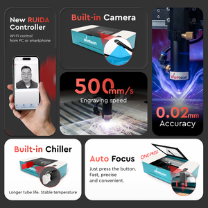 Wattsan 0503 Hobby-T Stempelherstellungsmaschine Laser-Graviermaschine Desktop 600 500*300 mm CO2 Laser CNC-Schneid- und Graviermaschine - Product Image 3