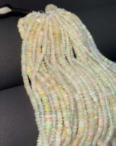 Piedras preciosas de ópalo natural hechas a mano con forma de Heishi, cuentas de corte suave, hebras de 2-5mm, 8 pulgadas, cuentas de extremo engarzado, componentes de accesorios de joyería - Product Image 3