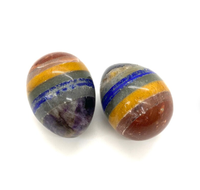 Agate Pierre Naturelle Vente en Gros Sept Chakras Guérison Oeuf Collé Cristal Chakra Énergie Femmes Oeufs Yoni