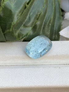 Cabochon en forme de coussin d'aigue-marine naturelle de couleur supérieure 11.46 carats pierre précieuse en vrac avec un bon lustre pour la fabrication de bijoux - Product Image 3