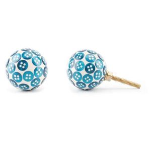 Perilla de cajón con diseño de flores de tendencia, Color azul para armario, armario y tocador, perilla de cerámica, las mejores perillas de puerta modernas y baratas - Product Image 6