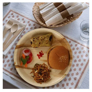 Platos desechables redondos ecológicos de primera calidad, vajilla compostable biodegradable para fiestas, catering y comidas diarias - Product Image 6