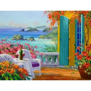 Mikki Senkarik Tropical Art MSA265AT Azulejo Decoración con acento caribeño para dormitorio Sala de estar Supermercado Exterior e Interior - Product Image 1