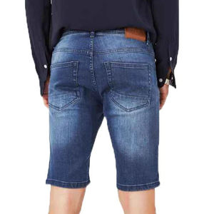 Pantalones Cortos de Mezclilla para Hombre, Cintura Media, Cierre de Botones, Color Sólido, Estilo Casual, 100% Algodón Tejido, Transpirable, con Bolsillos - Product Image 2