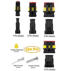 352 pièces Connecteurs étanches IP68 pour voiture PCB FPC Câble électrique Kit de connecteurs 1/2/3/4 broches Bornes Faisceau de câblage Prise - Product Image 3