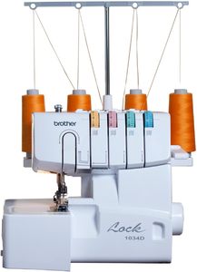 Machine à surjeter Brother 1034D avec cadre métallique robuste, moteur, 1 300 points par minute, bac de récupération de débris amovible, 3 accessoires inclus - Product Image 3