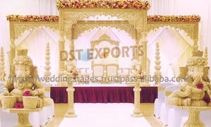 Magnífico Mandap de Tres Pilares para Bodas Indias, Decoración de Mandaps de Fibra Triveni para Grandes Eventos y Bodas, DST, Fiestas y Compromisos, LONDRES - Product Image 5