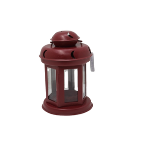 Conception personnalisée fer/verre forme ronde lanterne Rubi rouge poudre manteau bougeoir lanterne pour la maison décoration de table - Product Image 4