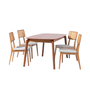 Ensemble de table et de chaises à manger en bois moderne pour une utilisation en intérieur/extérieur, taille personnalisable - TANDHY NUSANTARA - Product Image 1