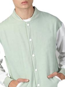 Veste de baseball réversible en molleton avec broderie pour hommes, manteau à capuche Letterman Varsity d'hiver en plein air, tissu - Product Image 5