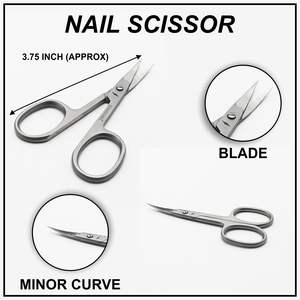 Tijeras de Uñas Profesionales de Acero Inoxidable de Alta Calidad con Hoja Curva, para Manicura y Pedicura de Precisión, Uso en Salón y Hogar - Product Image 5