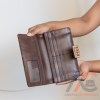 Dompet kartu kredit kulit Tooled wanita baru dompet kulit Clutch kulit Barat kulit sapi asli jahitan tangan dompet hadiah untuk wanita