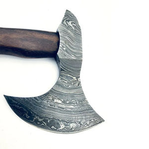 Hacha de Acero de Damasco Burraq Personalizada de 19.5 Pulgadas, Hacha para Partir Madera con Mango de Madera de Palisandro, Funda de Cuero, Regalo para Papá, Grado Industrial para Bricolaje - Product Image 5