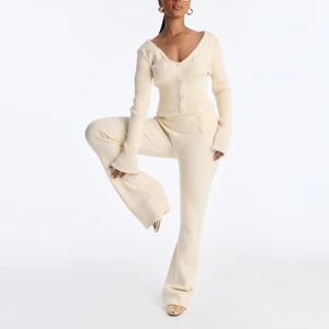 Ensemble de survêtement pour femmes de haute qualité, automne 2026, imprimé, boutonné, sweat-shirt et pantalon de jogging, 2 pièces - Product Image 2