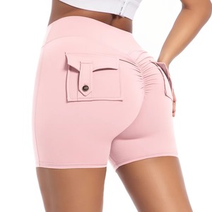 Shorts Cargo de Cintura Alta Transpirables con Bolsillos para Mujer, para Gimnasio, Entrenamiento y Uso Casual, con Cintura Elástica - Product Image 5