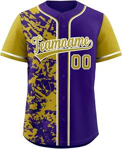 Camiseta de Béisbol de Alta Calidad con Botones, Diseño Personalizado por Sublimación, Logotipo Personalizado, Camiseta de Béisbol Lisa - Product Image 1