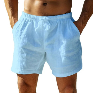 Pantalones cortos para hombre Nuevos pantalones cortos de tres décimas de longitud para hombres en color sólido, cómodos, casuales, transpirables y adecuados para exteriores - Product Image 5