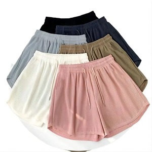 กางเกงขาสั้นสำหรับใส่วิ่งออกกำลังกายในยิมของผู้หญิงกางเกงลำลองขนาดใหญ่ขากว้างมีเชือกผูกเอวระบายอากาศได้ดีแห้งเร็ว - Product Image 1