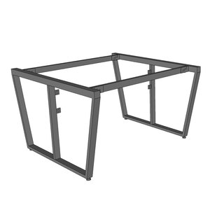 Tables en cluster de style industriel 120x120cm pour 2 personnes, assemblées avec pieds en acier et supports de montage pour panneau de modestie HCTC025 - Product Image 2