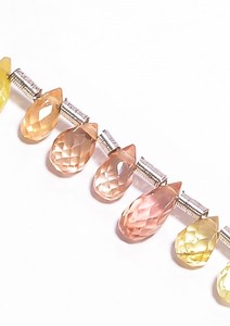 ลูกปัดหินสีน้ำตาลซิทรินเหลี่ยมเพชรพลอย8นิ้วรูปทรงหยดน้ำ5X4 6X4มม. สำหรับทำเครื่องประดับขายส่งจำนวนมาก - Product Image 2