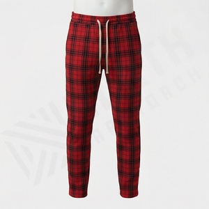 Pantalons en flanelle pour hommes sur mesure en gros, vêtements de nuit à carreaux, mode décontractée, pantalons droits, durables, confortables, streetwear, nouveauté - Product Image 1