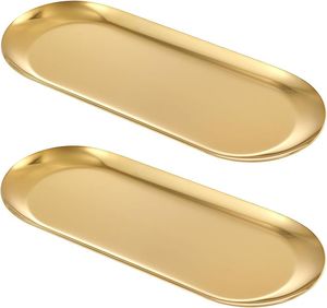 Plateau de service en bois de forme ovale avec poignée Plateau de service écologique Style moderne Royal Mariage Petit déjeuner Nourriture Décoratif - Product Image 2