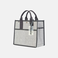 [AVECBAG] Tas Roi Abu-abu 8809351613202 Tas Jinjing Kanvas dengan Bukaan Terbuka untuk Penggunaan Sehari-hari & Santai Tas Belanja yang Dapat Digunakan Kembali