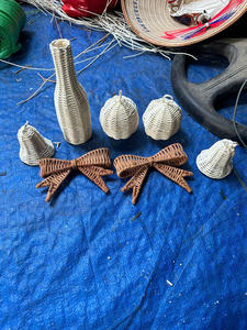 Bulk Rattan Tree Hanging Ornaments <b>Wicker</b> Decorations Wholesale Natural Christmas Supplies Xmas Noel Eco-Friendly Rustic Styles. - Product Image 4