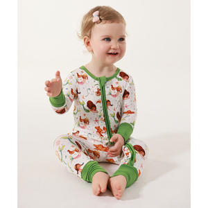 Pijama de punto suave de manga larga con cremallera para bebé, pelele de bambú personalizado para recién nacido - Product Image 1