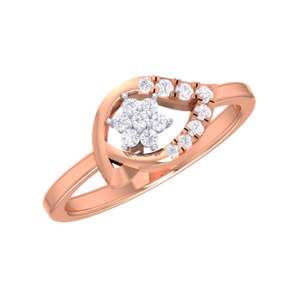 Anillos de diamantes de lujo de oro rosa de 14K, joyería de oro fino de lujo y elegante para fiesta de compromiso de aniversario de boda - Product Image 1