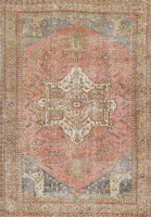 Adiva 20 Fuß Jacquard-gewebter, maschinell gefertigter türkischer Teppich, waschbar, Polyester, rutschfeste Gummirückseite, Gaziantep, geometrisches Niedrigflor-Design
