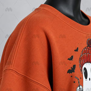 Sudaderas de Felpa Casuales Transpirables con Estampado de Fantasma y Calabaza para Mujer, Tallas Grandes, Manga Larga, Cuello Redondo, Venta al por Mayor - Product Image 6
