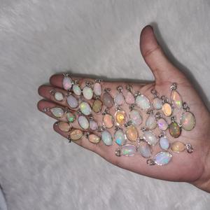 Colgante de ópalo etópico Natural, Plata de ley, hecho a mano, collar de ópalo plateado - Product Image 3