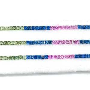 Piedras Preciosas Sueltas de Zafiro Natural Multicolor de 4 mm, Corte Princesa Cuadrado Facetado, Grado Superior, Certificado IGI, Precio al por Mayor - Product Image 4