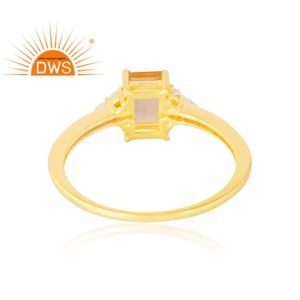 แหวนพลอยซิทรีนธรรมชาติชุบทอง18k 925เงินสเตอร์ลิง18k และอัญมณีซีแซดผู้ผลิตเครื่องประดับชั้นดี - Product Image 2