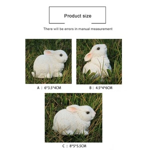 Conejo blanco esculpido Showpieces Conejo fundido hecho a mano Conejito Objetos decorativos y modelos de escultura Mejores precios - Product Image 6